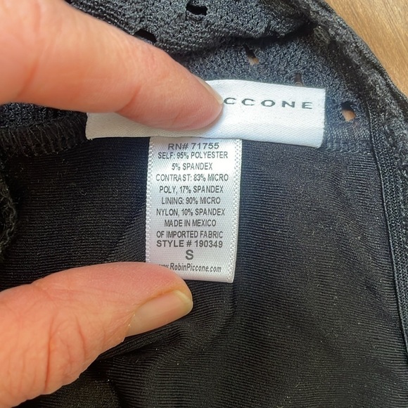 ROBIN PICCONE Chira Stretch Jersey Pant Jumpsuit Romper Small Black Lace CoverUp - Picture 10 of 12